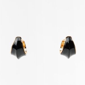 Zara Chunky Black & Gold Hoops